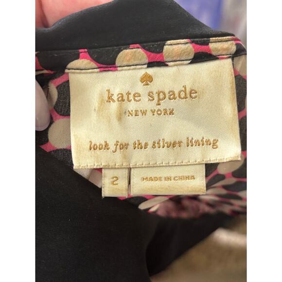 Kate Spade black/white/piink silk dress, 2, rich girl, old money, preppy, mod - Picture 5 of 6